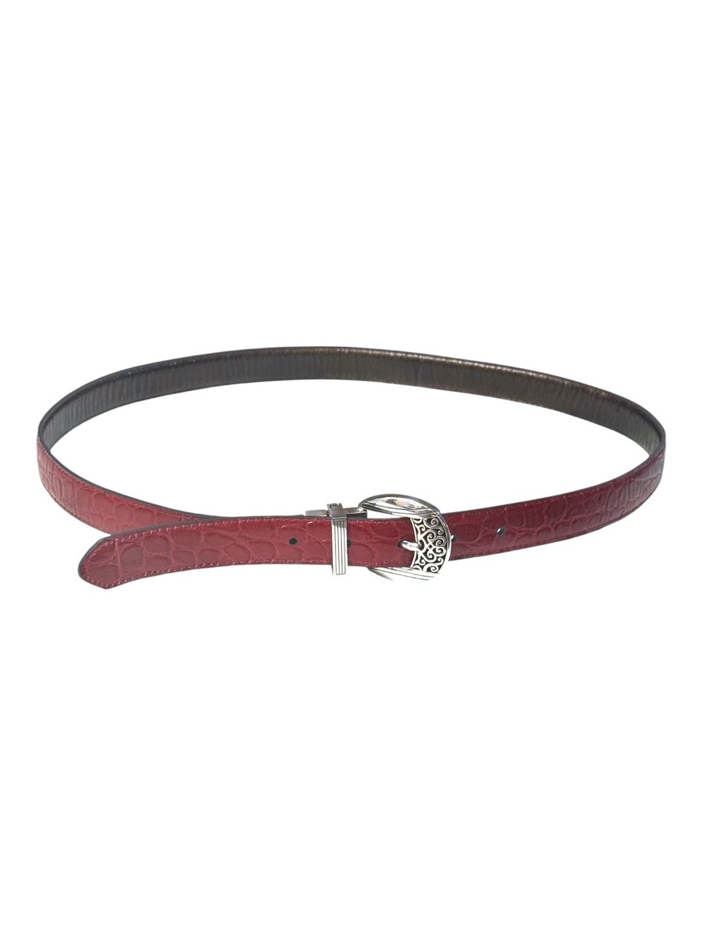 Brighton 90’s Chocolate Patent/Red Croc Leather Reversible Belt B40557 Sz 40 🦄